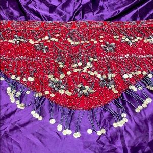 Handmade Belly Dance Belt w Coins & Embroidery